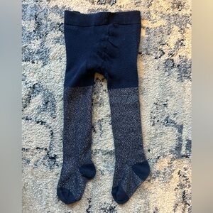 Navy and Silver Glitter Tights